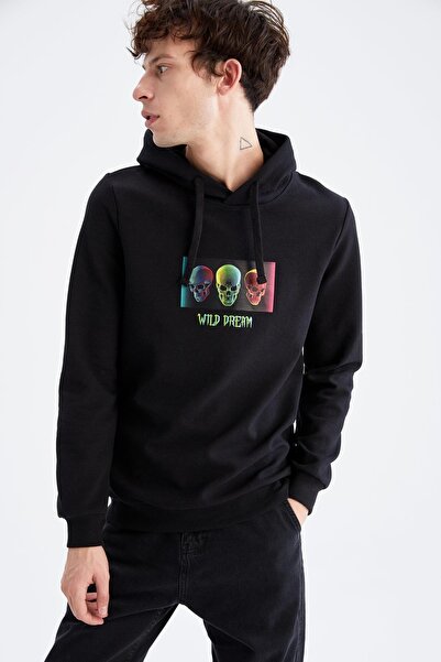 DeFacto Slim Fit Kapüşonlu Sweatshirt