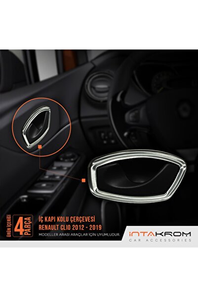İntachrom Renault Clio 4 Krom Iç Kapı Kolu Çerçevesi 4 Parça 2012 Ve Üzeri