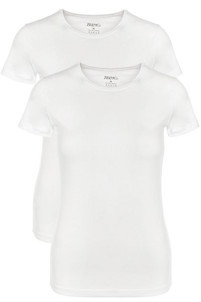 TOLIN Tricou alb, 2 piese, cu mânecă scurtă, din lycra, 3247