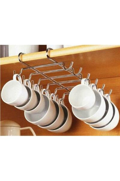 İndiriminVar 10 Hooks Under Shelf - Coffee Cup Hanger for Your Kitchen