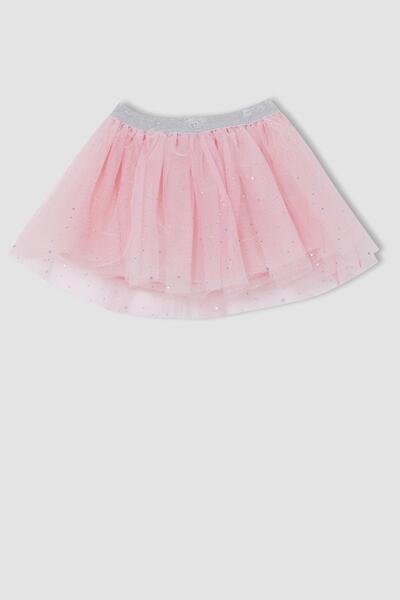 DeFacto Girls' Pink Patterned Tutu Skirt