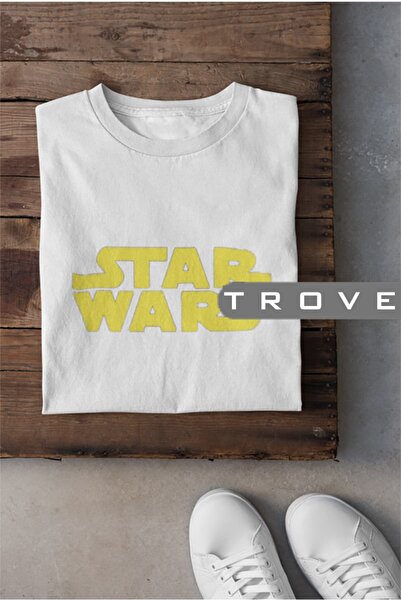 TROVE Tricou unisex, femei, bărbați, Star Wars, cu imprimeu alb-negru, 100% b...