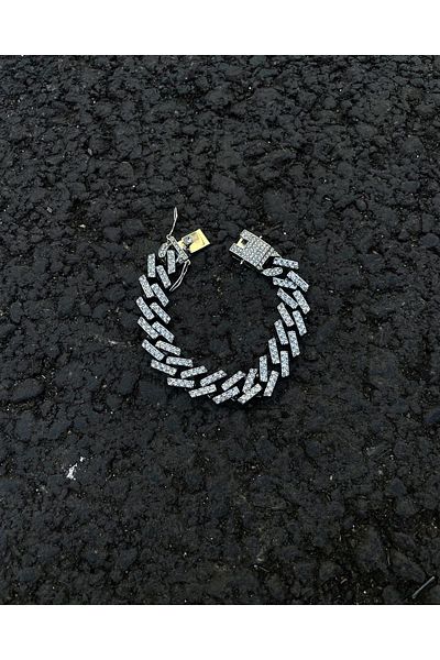Medusa Jewelry Steel Bracelet with Stones (CUBAN CHAIN)