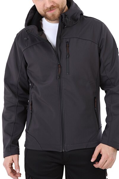GHASSY CO. Erkek İçi Polarlı Su ve Rüzgar Geçirmez Softshell Spor Mont