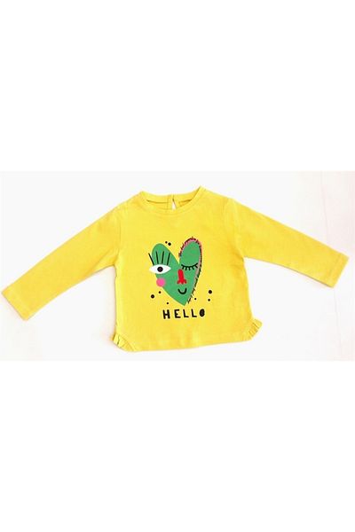 Çikoby Baby Girl Child Long Sleeve Heart Printed T-shirt