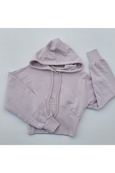 Çikoby Girl's Cotton Medium Thick Crop Sweatshirt