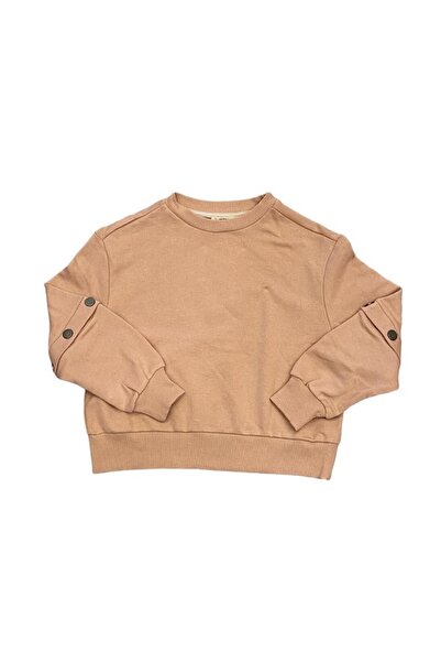 Çikoby Girl's Cotton Medium Thick Sweatshirt with Snap Sleeve