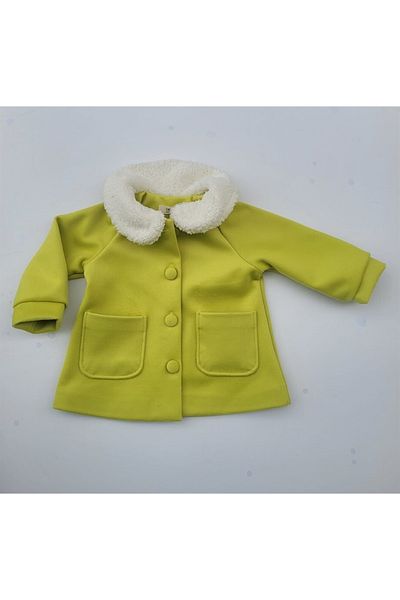 Çikoby Baby Girl Kids Stamp Fur Collar Coat