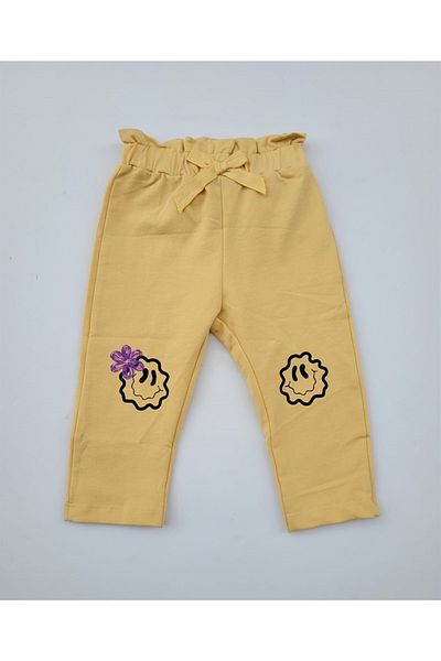 Çikoby Baby Girl Child 100% Cotton, Seasonal Waist Elastic Trousers