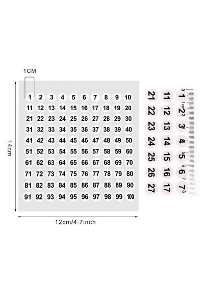 Full Beauty Beden Ve Sayı Sticker Sayı Etiketi (1 Den 100 E Kadar)