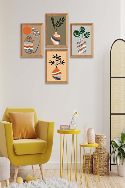 no77decor 4-dijelni set za slikanje u boemskom stilu sa drvenim okvirom Digit...