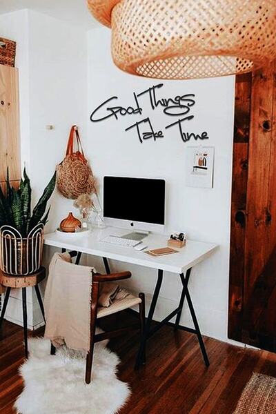 10kdekor 10k Dekor Good Things Take Time Ev Dekorasyonu Duvar Yazısı