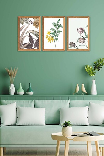 no77decor Set de pictură cu imprimare digitală cu aspect de rame din lemn cu ...