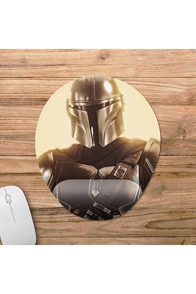 Pixxa نموذج لوحة الماوس لمسند المعصم من The Mandalorian - 3 بيضاوي