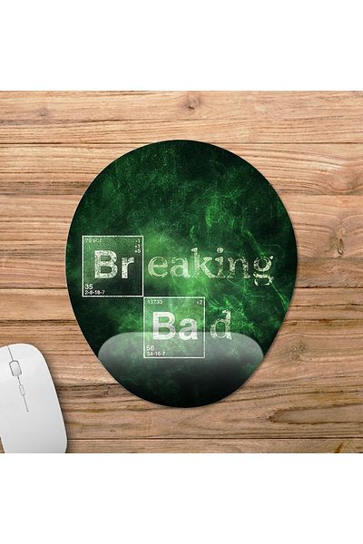 Pixxa موديل لوحة ماوس مع مسند للمعصم من Breaking Bad - 1 بيضاوي