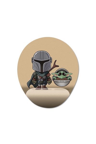 Pixxa نموذج لوحة الماوس لمسند المعصم من The Mandalorian - 5 بيضاوي