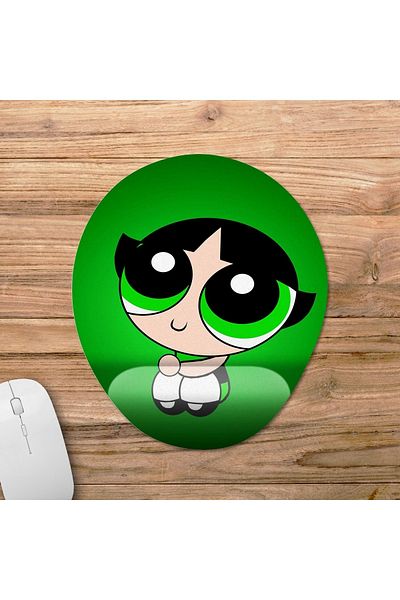 Pixxa موديل لوحة ماوس مدعومة للمعصم من Powerpuff Girls Buttercup - بيضاوي واحد