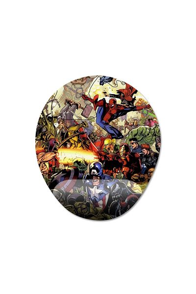 Pixxa موديل لوحة ماوس Marvel مع مسند للمعصم - 2 بيضاوي
