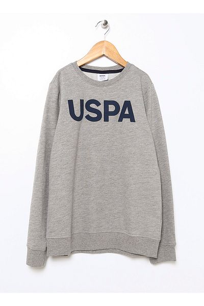 U.S. Polo Assn. Hanorac simplu pentru băiat, gri Melange Jeremykidsk022