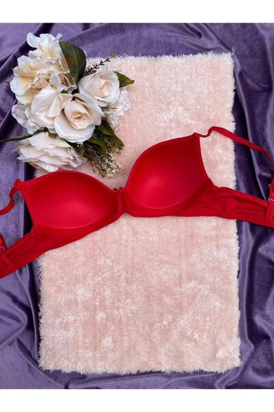 MODALADY Women's Red Micro Fabric Non-Padded Underwire Daily Bra