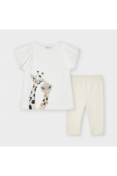 MAYORAL Girl's Beige Giraffe Tights Set
