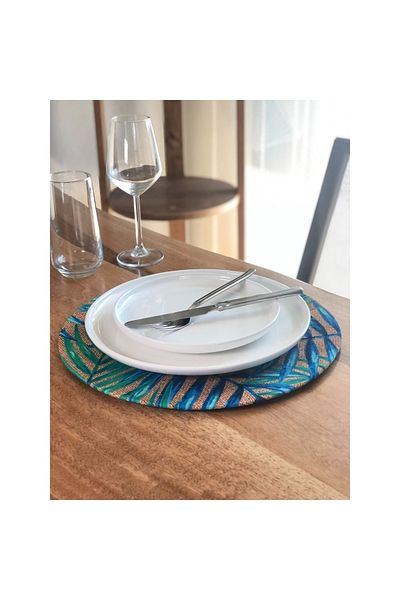 desen tasarım American Service, încărcător Blue Wicker Leaf