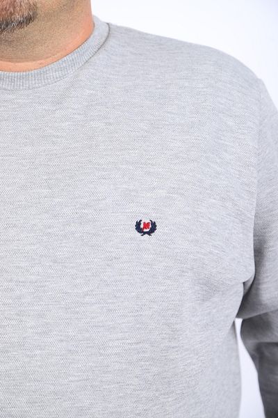 MocGrande Μεγάλο μέγεθος Sweat Double Face Basic 22719-γκρι μελανζ
