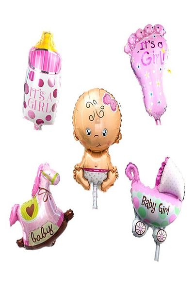 Happyland Baby Girl 5-Piece Foil Balloons Set