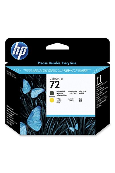 HP 72 C9384a Mat Siyah Ve Sarı Orjinal Baskı Kafası