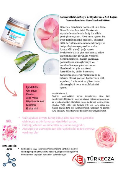 Botanicallab قناع الليل بماء الورد وحمض الهيالورونيك 100 مل قناع طين الكركم 100 مل