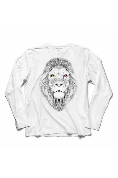 Kendim Seçtim Tricou cu mânecă lungă Cap de leu Tricou imprimat