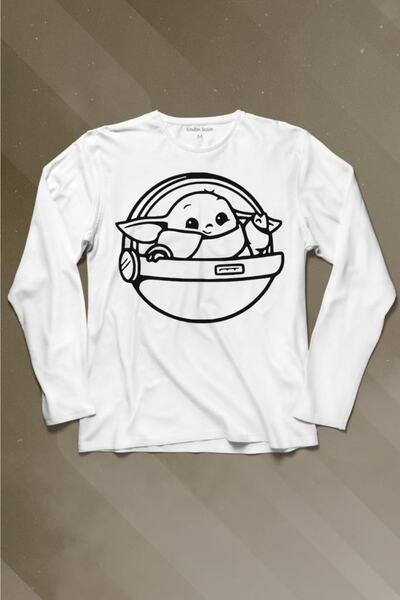 Kendim Seçtim Majica dugih rukava Baby Yoda Star Wars Mandalorian Space Shutt...