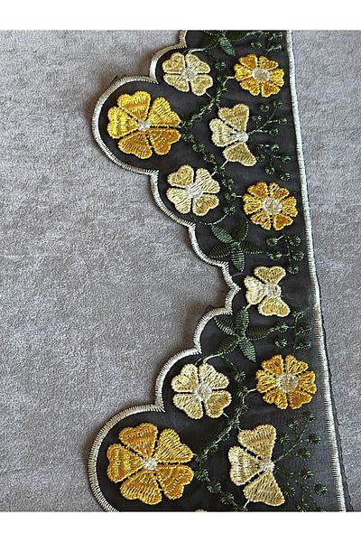 Gönülden Tasarım Design Floral Tulle Ribbon Border Applique Guipure Width 10 Cm 1 Meter