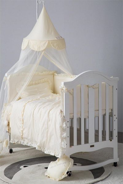Jaju Baby Frilly Cream 100x200 Color Crib / Montessori Edge Protection and Duvet Cover Set Sleeping Set