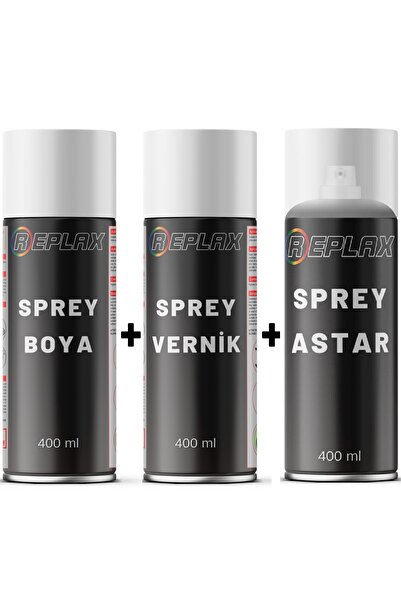 REPLAX Fiat Palio 647 Çelik Gri Sprey Rötuş Boyası + Vernik + Astar