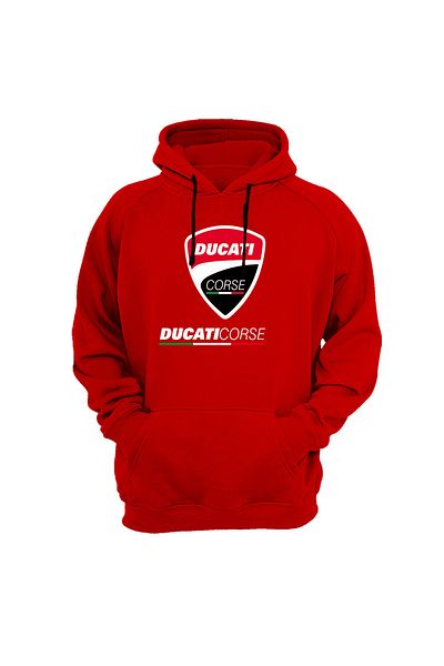 WİDİ Червен суитшърт с щампа Ducati