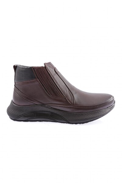 DGN Men's Zippered Ankle Boots Brown Genuine Leather 210532617