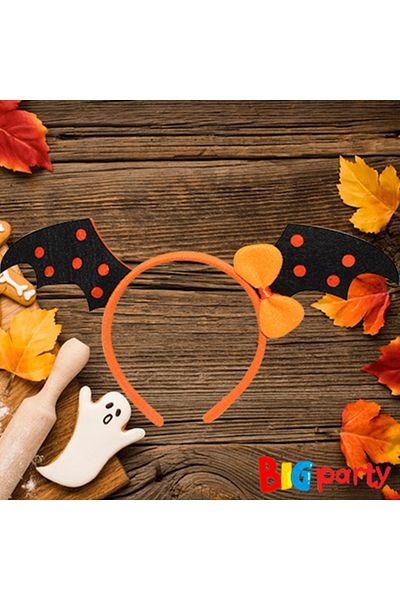 Big Party Halloween Crown Bat Πορτοκαλί πουά