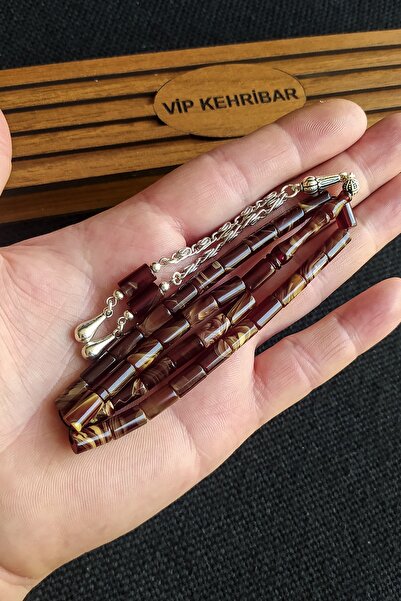 Vip Kehribar 5,5x10 Mm Kesme Ateşi Kehribar Tesbih Isme Özel Kişiselleştirile...