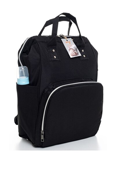 Sahra Siyah Leke Tutmaz Su Geçirmez Termal Bölmeli Klasik Anne Bebek Bakım Sırt Çantası