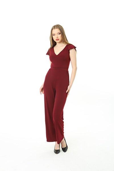 Banabu Kadın Iş Takımı Bordo Tulum