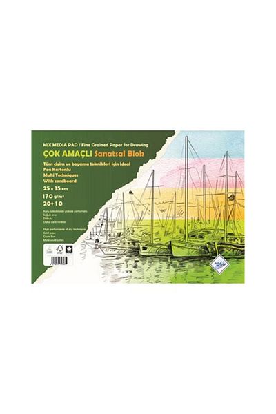 art liva Art Painting Book 25 X 35 Cm 20 Sheets + 10 Sheets Background Cardboard 170 Gr