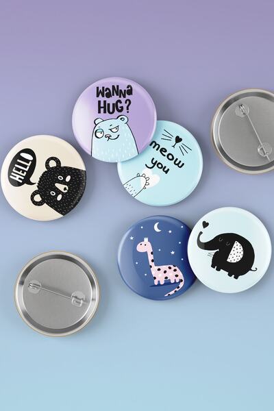 Varyant Sosyal Hayvanlar - Social Animals - Eğlenceli - Iğneli Rozet - Broş -...