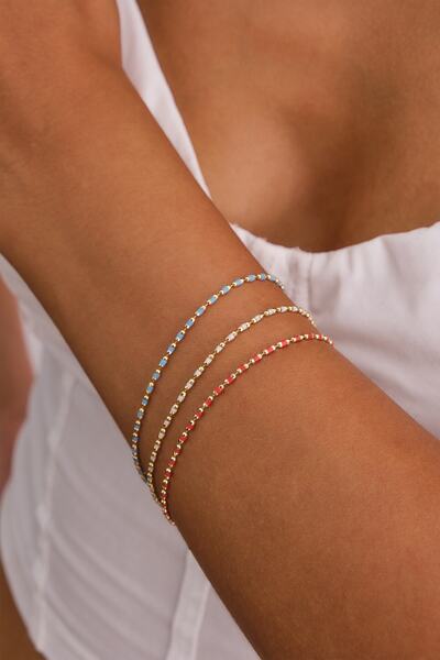 LİLAK KUYUMCULUK 14 Ayar Altın Mineli Renkli Bileklik 1,90gr