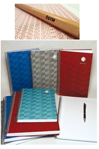 Bayındır Set de 3 caiete cu copertă rigidă cu spirală Karmaofismercury 140 Yp cu dungi și fără dungi