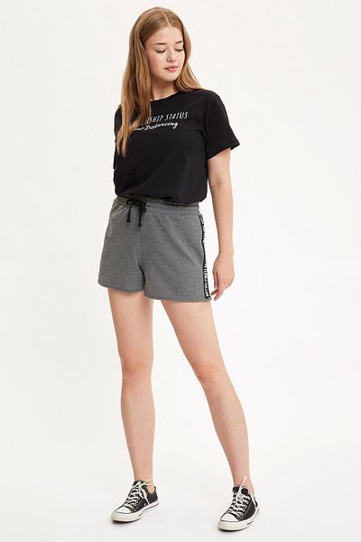 DeFacto Pantaloni scurti de damă cu imprimeu antracit K8639AZ.20SM.AR46