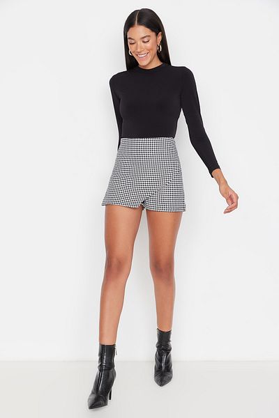 Trendyol Collection Тканий сорт TWOAW23SR00014 з візерунком з чорної гусячої лапки TWOAW23SR00014