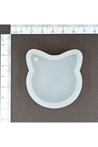 HOBİFLEX Epoksi Reçine Kedi Kafası Anahtarlık Silikon Kalıp 1. Kalite Hb2010-...