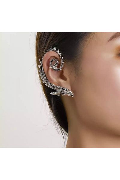 Köstebek Halloween Gothic Dragon Cartilage Cuff Earrings