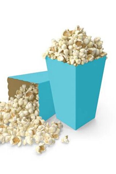 Ceylin Pop Corn Box Macarons Blue Soft Popcorn Box 8 Pcs Birthday Table Party...